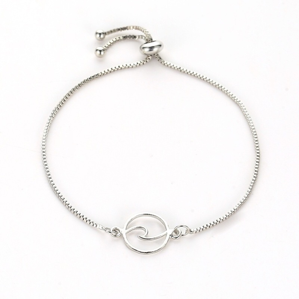 Wave Adjustable Clasp Bracelet in Silver and Gold - Picture 4 of 6
